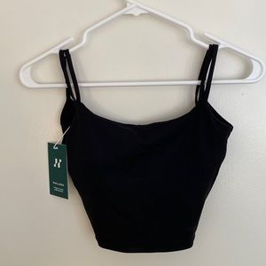 NWT Halara In My Feels Double Straps Backless Twisted Workout Cropped Tank